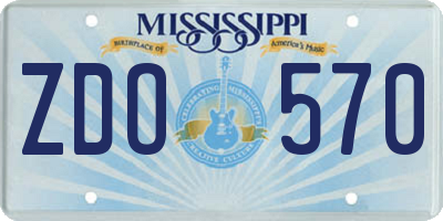 MS license plate ZDO570