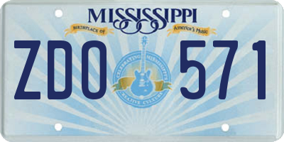 MS license plate ZDO571