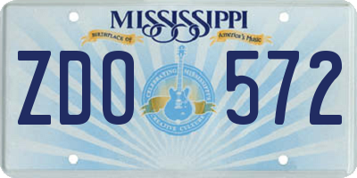 MS license plate ZDO572
