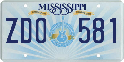 MS license plate ZDO581