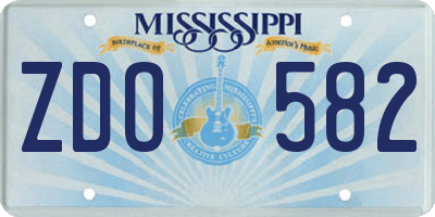 MS license plate ZDO582