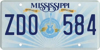 MS license plate ZDO584