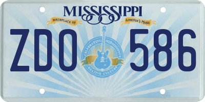 MS license plate ZDO586