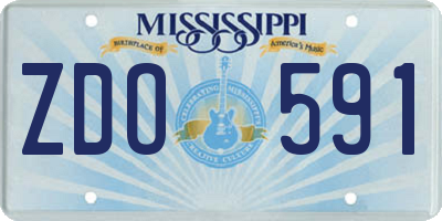 MS license plate ZDO591
