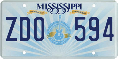MS license plate ZDO594