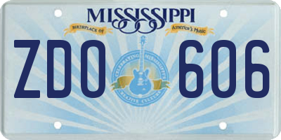 MS license plate ZDO606