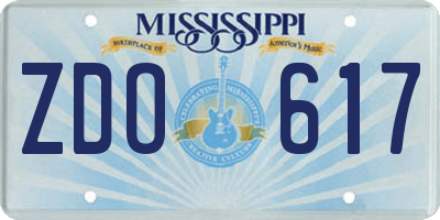 MS license plate ZDO617