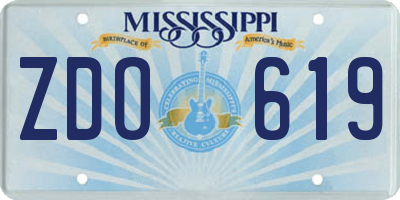 MS license plate ZDO619