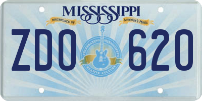 MS license plate ZDO620