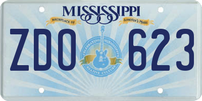 MS license plate ZDO623