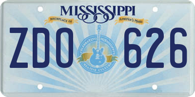 MS license plate ZDO626