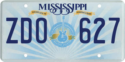 MS license plate ZDO627
