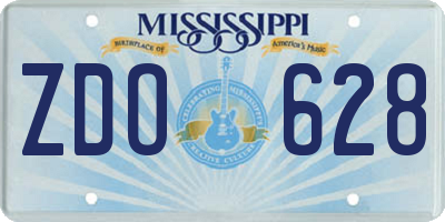 MS license plate ZDO628
