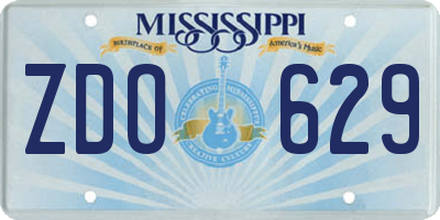 MS license plate ZDO629