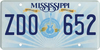 MS license plate ZDO652