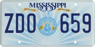 MS license plate ZDO659