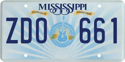 MS license plate ZDO661