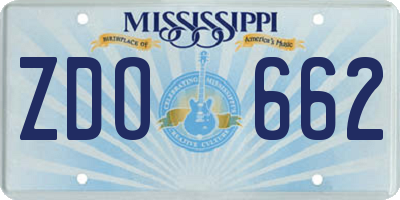MS license plate ZDO662
