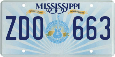 MS license plate ZDO663