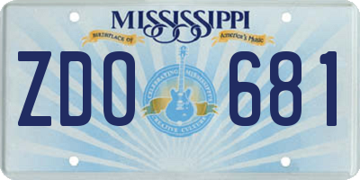 MS license plate ZDO681