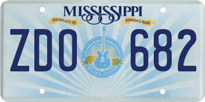 MS license plate ZDO682