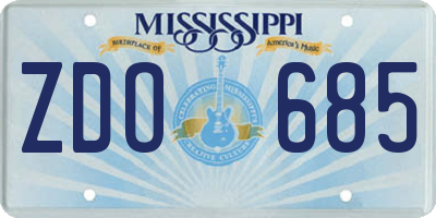 MS license plate ZDO685