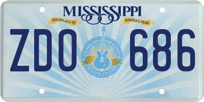MS license plate ZDO686