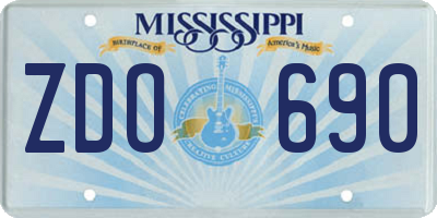 MS license plate ZDO690