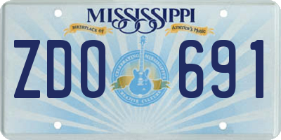 MS license plate ZDO691