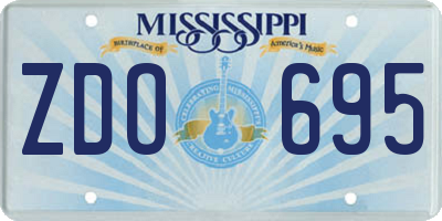 MS license plate ZDO695