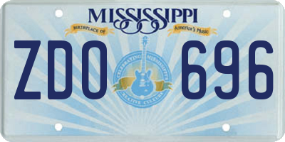 MS license plate ZDO696
