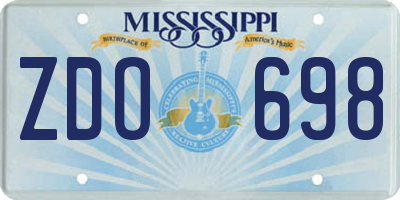 MS license plate ZDO698