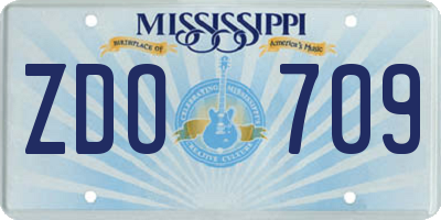 MS license plate ZDO709