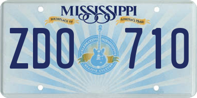 MS license plate ZDO710