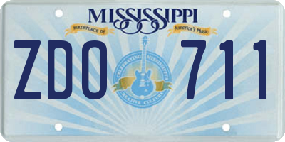 MS license plate ZDO711