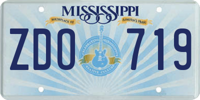 MS license plate ZDO719