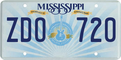 MS license plate ZDO720