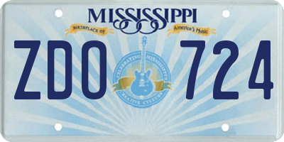 MS license plate ZDO724