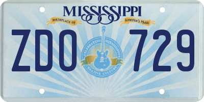 MS license plate ZDO729
