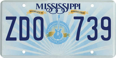 MS license plate ZDO739