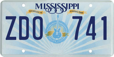 MS license plate ZDO741