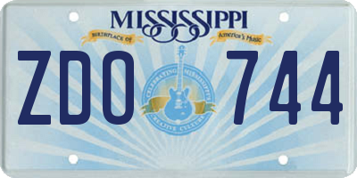 MS license plate ZDO744