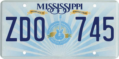 MS license plate ZDO745