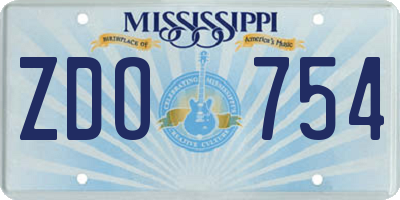 MS license plate ZDO754