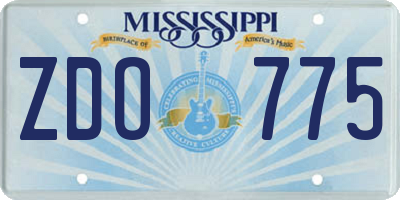 MS license plate ZDO775