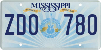 MS license plate ZDO780