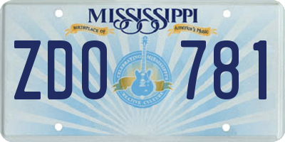 MS license plate ZDO781