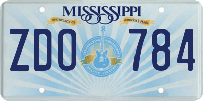 MS license plate ZDO784