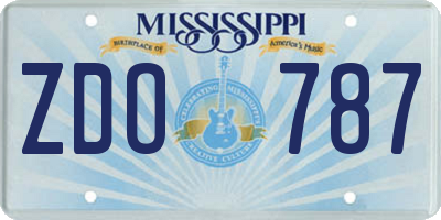 MS license plate ZDO787