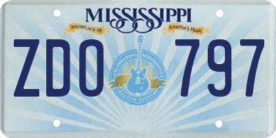 MS license plate ZDO797